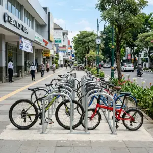 Rak Parkir Sepeda Besi Galvanis Deret Ganda [3]