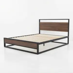 Ranjang Platform Besi Kayu Gaya Industrial