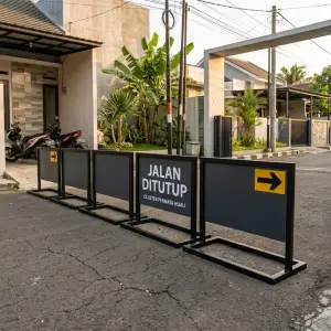 Road Barrier Besi dengan Panel Informasi [2]