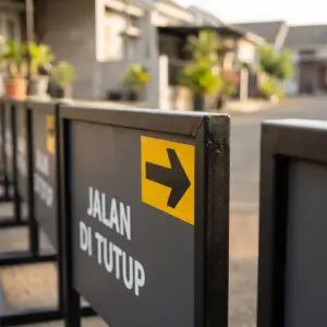 Road Barrier Besi dengan Panel Informasi [3]