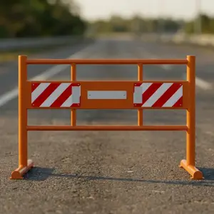 Road Barrier Besi dengan Reflektor Merah Putih [5]