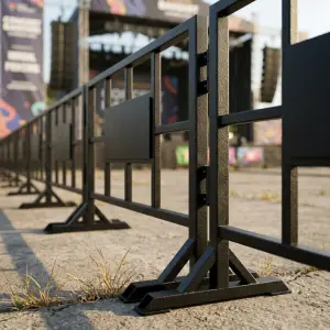 Road Barrier Besi Grid Panel dengan Kaki A-Frame [4]