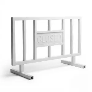 Road Barrier Besi Hollow dengan Panel Closed Sign