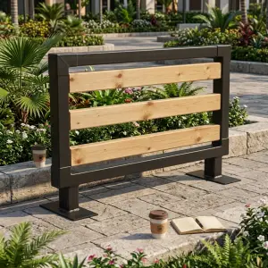 Road Barrier Besi Kayu Industrial