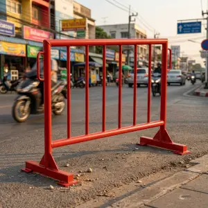 Road Barrier Besi Portable dengan Kaki Berdiri [4]