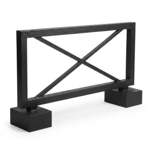 Road Barrier Besi X-Frame dengan Kaki Kubus