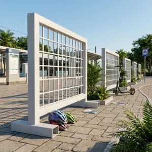 Road Barrier Grid Besi Hollow Freestanding [5]