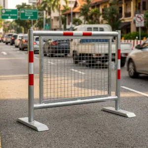 Road Barrier Pipa Galvanis Panel Kawat dengan Reflektor [5]