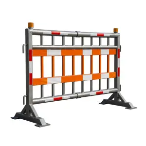 Road Barrier Pipa Galvanis Reflektor Oranye