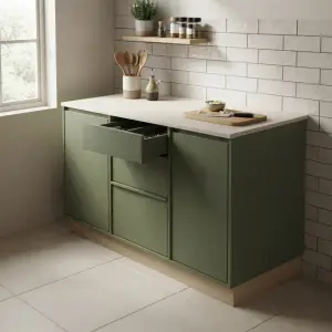 Set Kabinet Dapur Minimalis Dua Lapis Finishing Matte Sage Green [5]