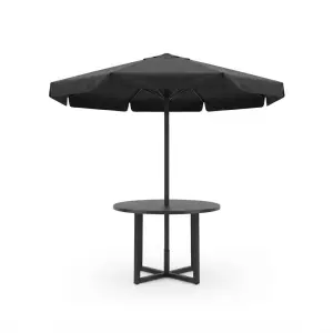 Set Meja Cafe Outdoor Bulat Rangka Besi dengan Payung [5]