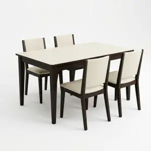 Set Meja Makan Cafe 4 Kursi Rangka Kayu Solid