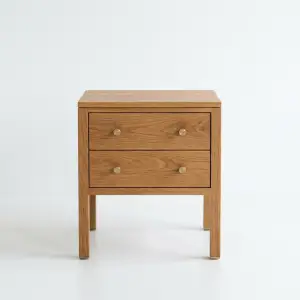 Side Table 2 Laci Kayu Oak Knob Kuningan