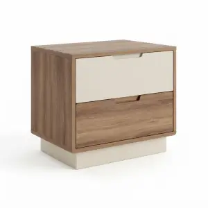 Side Table 2 Laci Walnut Cream Modern