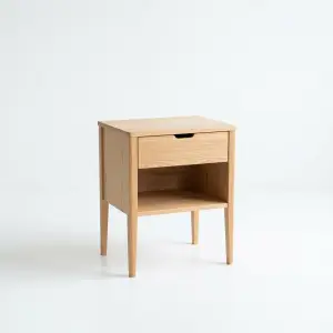 Side Table Kayu Skandinavis 1 Laci Open Shelf [5]