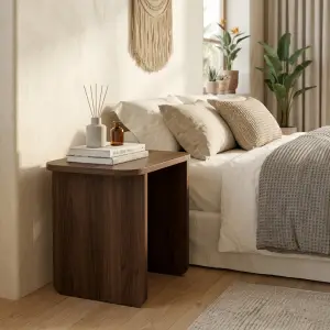 Side Table Panel Kaki Slab Kayu Walnut Finishing Natural [3]