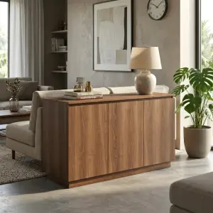 Sideboard Console Table 3 Pintu Finishing Walnut [2]