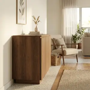 Sideboard Console Table 3 Pintu Finishing Walnut [3]