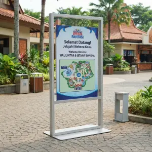 Signage Stand Besi Papan Informasi Floor Standing [3]