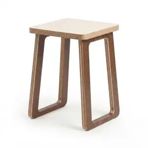 Stool Cafe Plywood Rangka Panel Trapesium