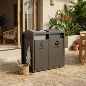 Tempat Sampah Dua Kompartemen Waste & Recycle [4]