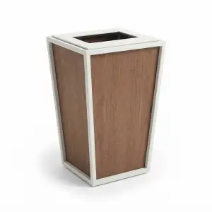 Tempat Sampah Kayu dan Besi Rangka Metal