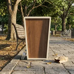 Tempat Sampah Kayu dan Besi Rangka Metal [3]