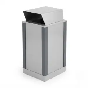 Tempat Sampah Kotak Tutup Miring Stainless