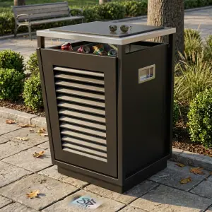 Tempat Sampah Outdoor Panel Louvre Besi Finishing Powder Coat [3]