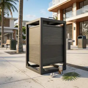 Tempat Sampah Outdoor Rangka Besi Penutup [3]