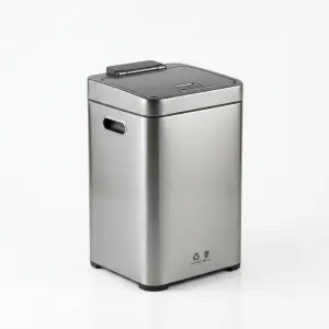 Tempat Sampah Stainless Dua Kompartemen Recycle & Waste