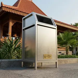 Tempat Sampah Stainless Steel Tutup Miring [2]