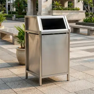 Tempat Sampah Stainless Steel Tutup Miring [4]