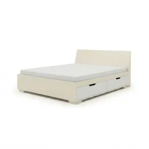Tempat Tidur Laci Bawah Minimalis Finishing Putih