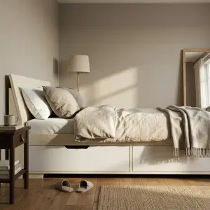 Tempat Tidur Laci Bawah Minimalis Finishing Putih [3]
