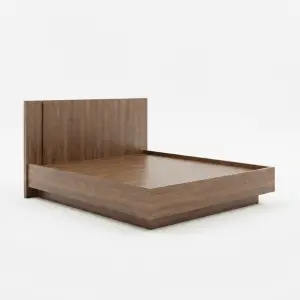 Tempat Tidur Platform Kayu Walnut Finishing Natural