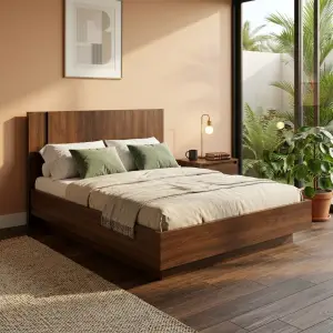 Tempat Tidur Platform Kayu Walnut Finishing Natural [2]