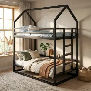 Tempat Tidur Tingkat Rangka Besi Atap Rumah