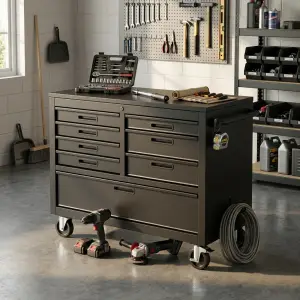 Tool Cabinet Besi Multi-Laci dengan Roda