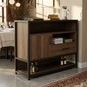 Waiter Station Kayu Besi Gaya Industrial untuk Restoran [3]