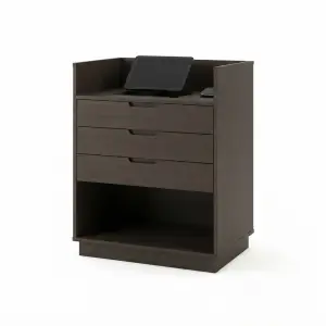 Waiter Station Kayu dengan Laci dan Tablet Stand