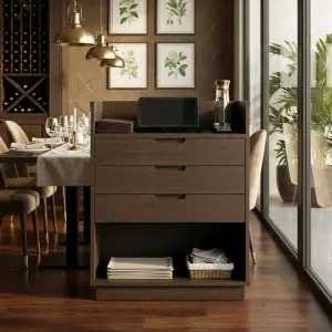 Waiter Station Kayu dengan Laci dan Tablet Stand [2]