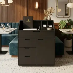 Waiter Station Kayu Laci Multi-Kompartemen untuk Restoran [2]