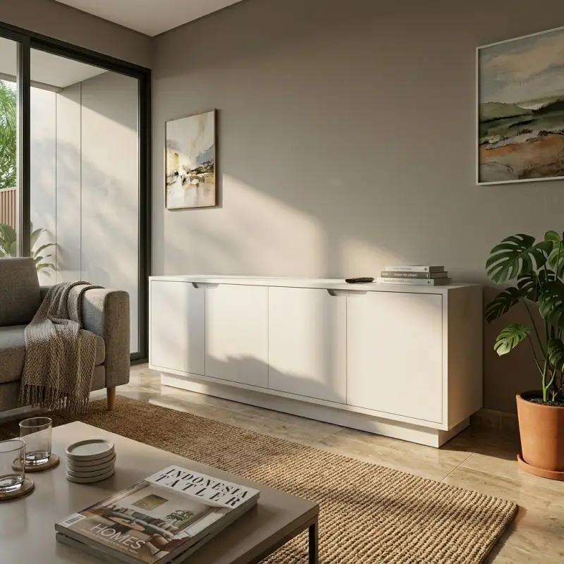 TV Cabinet 4 Pintu Minimalis Plinth Base [2]