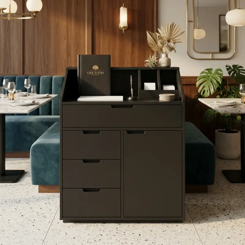 Waiter Station Kayu Laci Multi-Kompartemen untuk Restoran [2]
